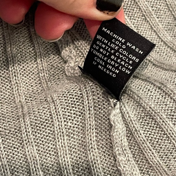 Verve Ami gray ribbed sleeveless duster cardigan vest sweater - Picture 7 of 8